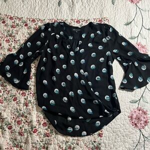 Black polka dot blouse
